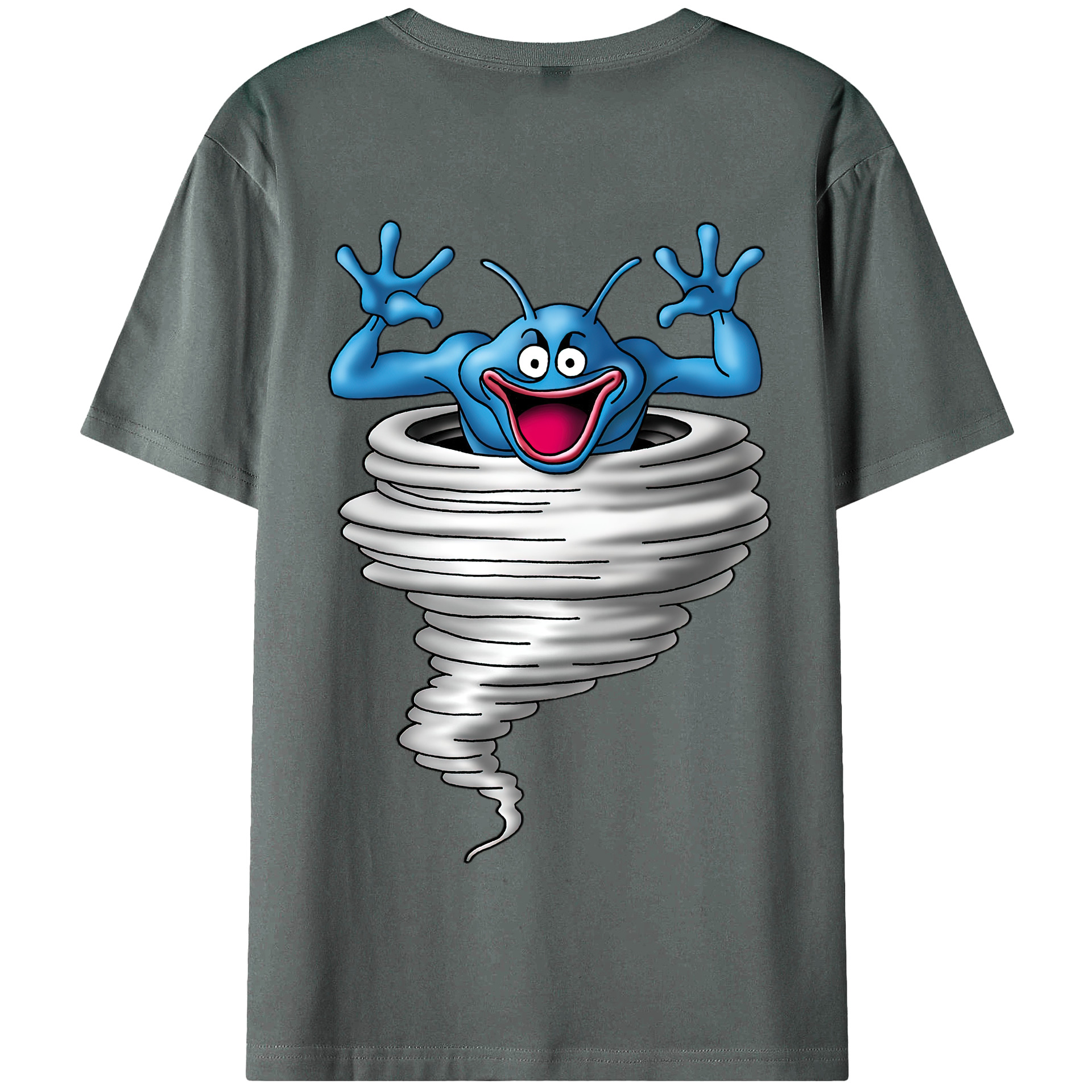 （画像用） ドラゴンクエスト Doragon Kuesuto Dragon Quest 綿100％半袖Tシャツ（背面プリント）